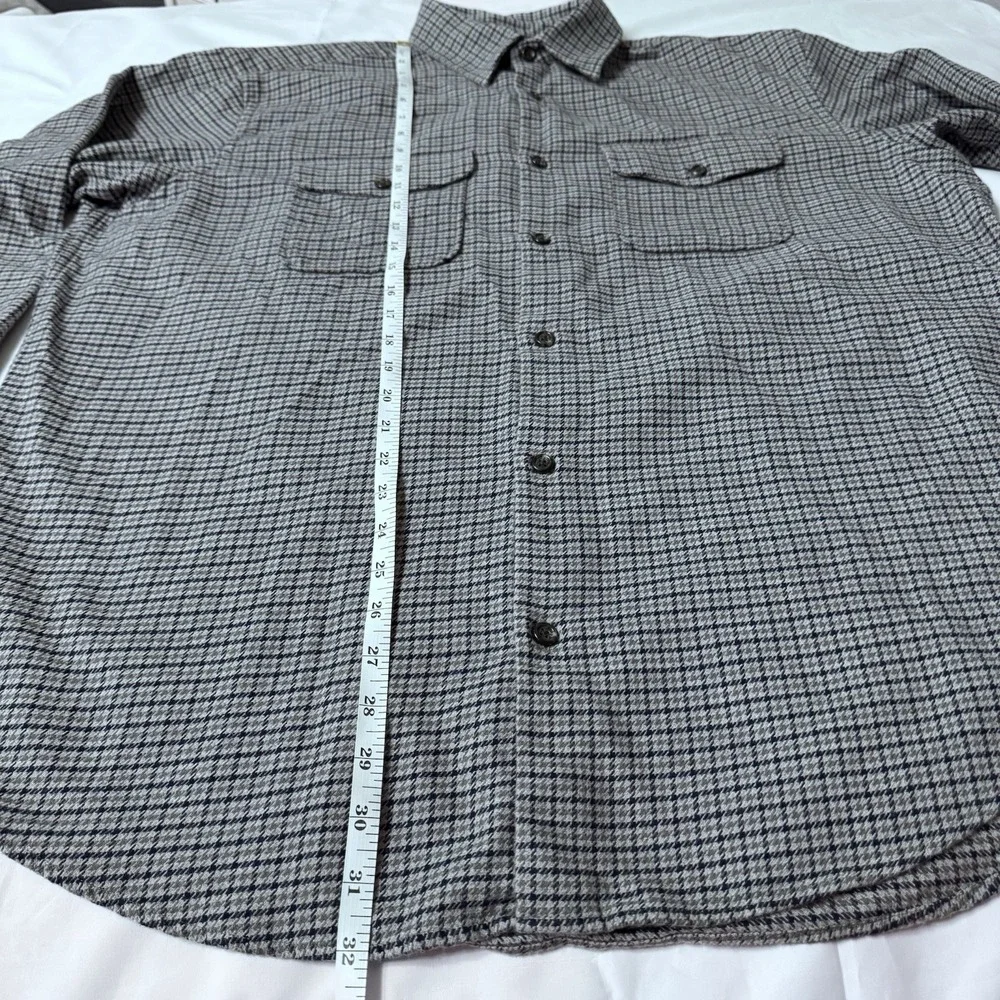 Banana Republic Wool Blend Button Down Shirt Plaid Checkered‎ Mens XL